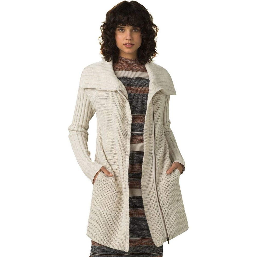 PrAna Yunna Sweater Asymmetrical Zip Knit Cardigan XS